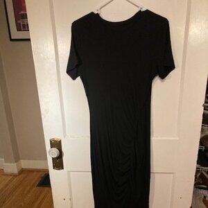 Form Fitting Polyester Black Maxi Dress